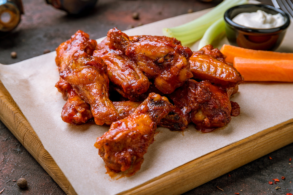 Baked Cherry Buffalo Chicken Wings