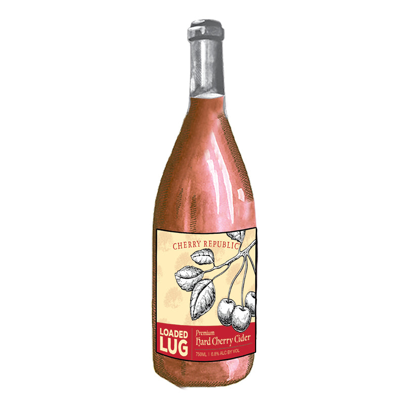 A bottle of Cherry Republic hard cherry cider