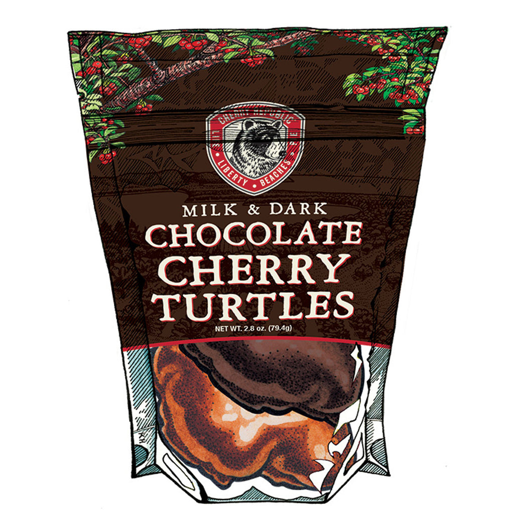 A pack of Cherry Republic chocolate cherry turtles
