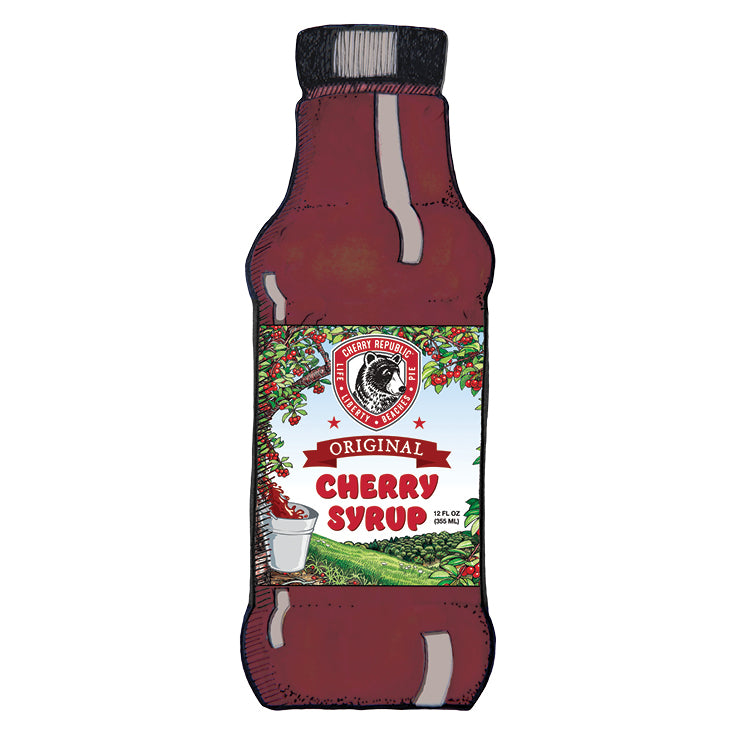 A bottle of Cherry Republic cherry syrup