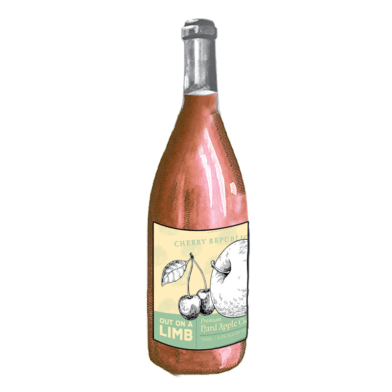 A bottle of Cherry Republic hard apple cider