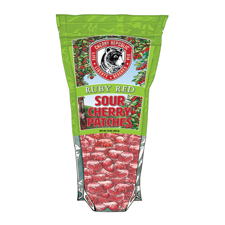 Cherry Republic Sour Cherry Candy Patches - Tangy Chewy Gummies 8 Oz Bag