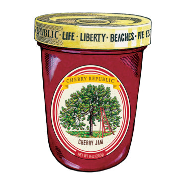 A jar of Cherry Republic cherry jam 
