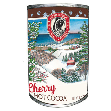 A can of Cherry Republic cherry hot cocoa